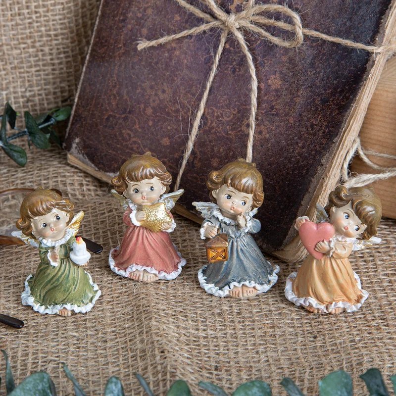 4 kleine Schutzengel bunt 6 cm