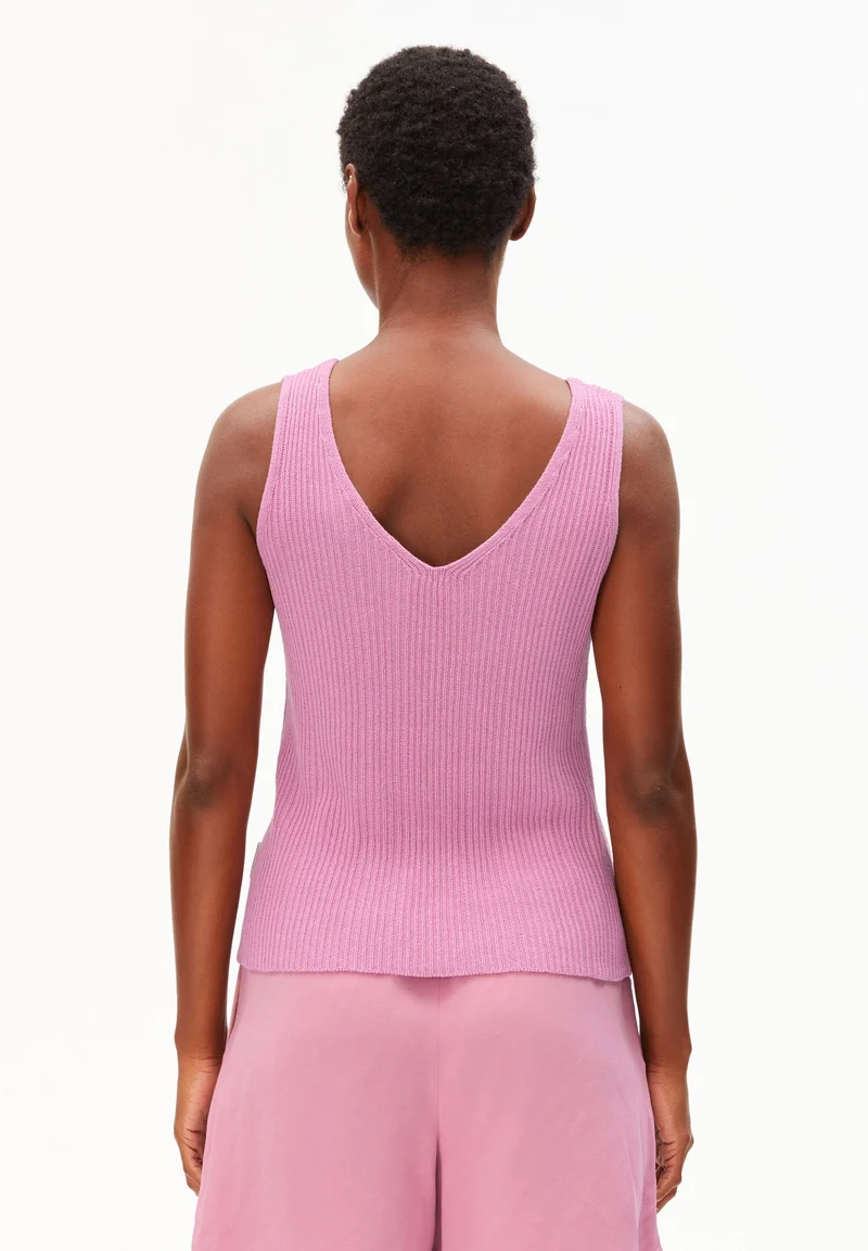 LEINEN-MIX STRICKTOP | washed berry