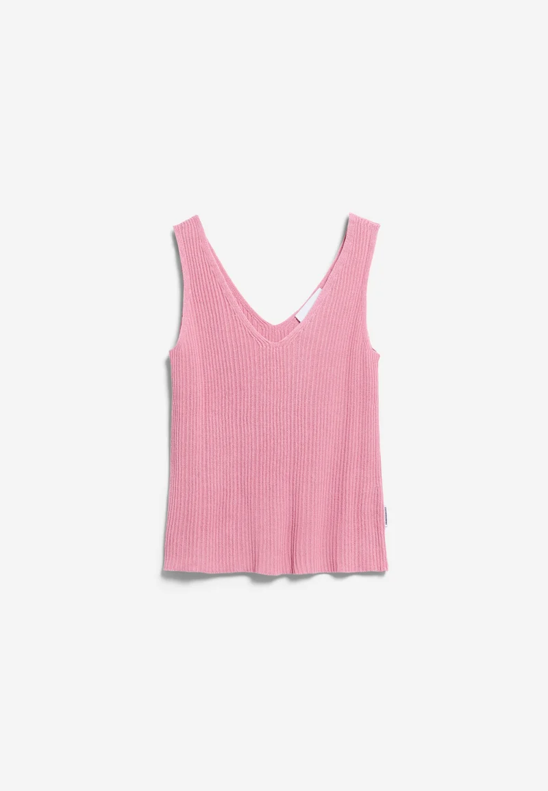 LEINEN-MIX STRICKTOP | washed berry