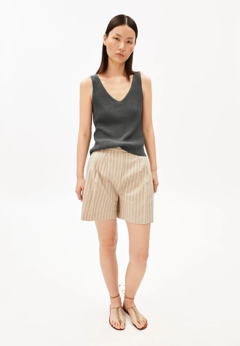 LEINEN-MIX STRICKTOP | space steel