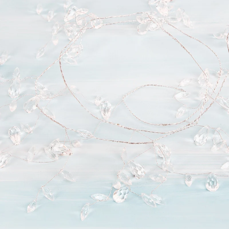 Deko Girlande mit Kristall Tropfen transparent Hygge 150 cm