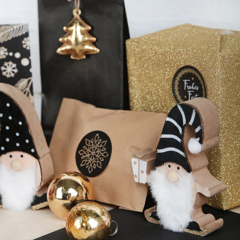 18 vintage Weihnachtsanhänger aus Metall - Herz Baum Stern gold weiß