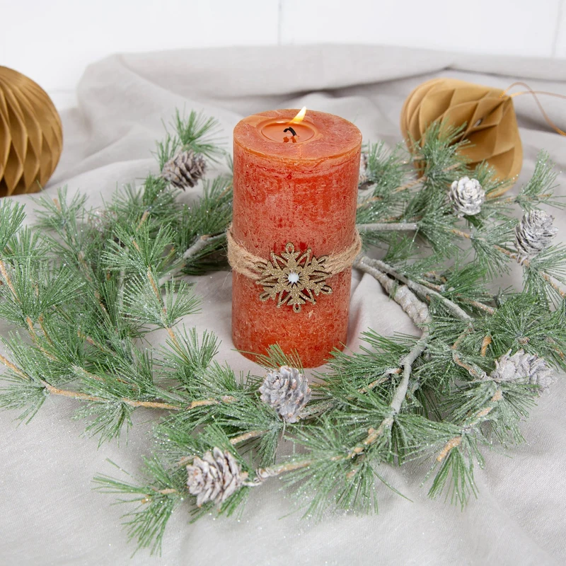 Künstlicher Türkranz Lärchenzweige mit Zapfen - Weihnachtsdeko Ø 40 cm