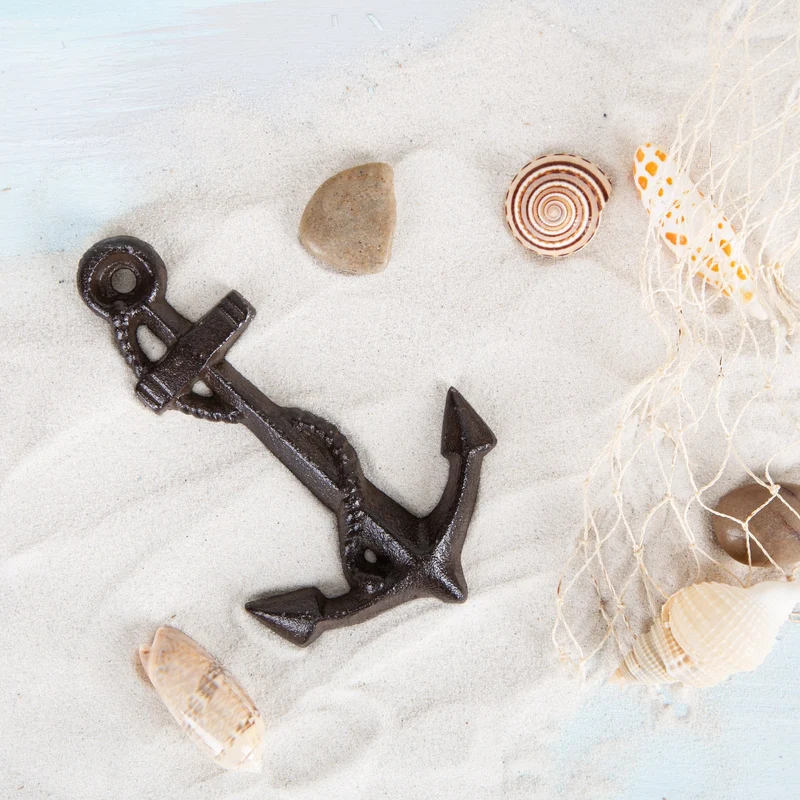 Kleiner Anker aus Gusseisen Wanddekoration Dunkelbraun 15 cm