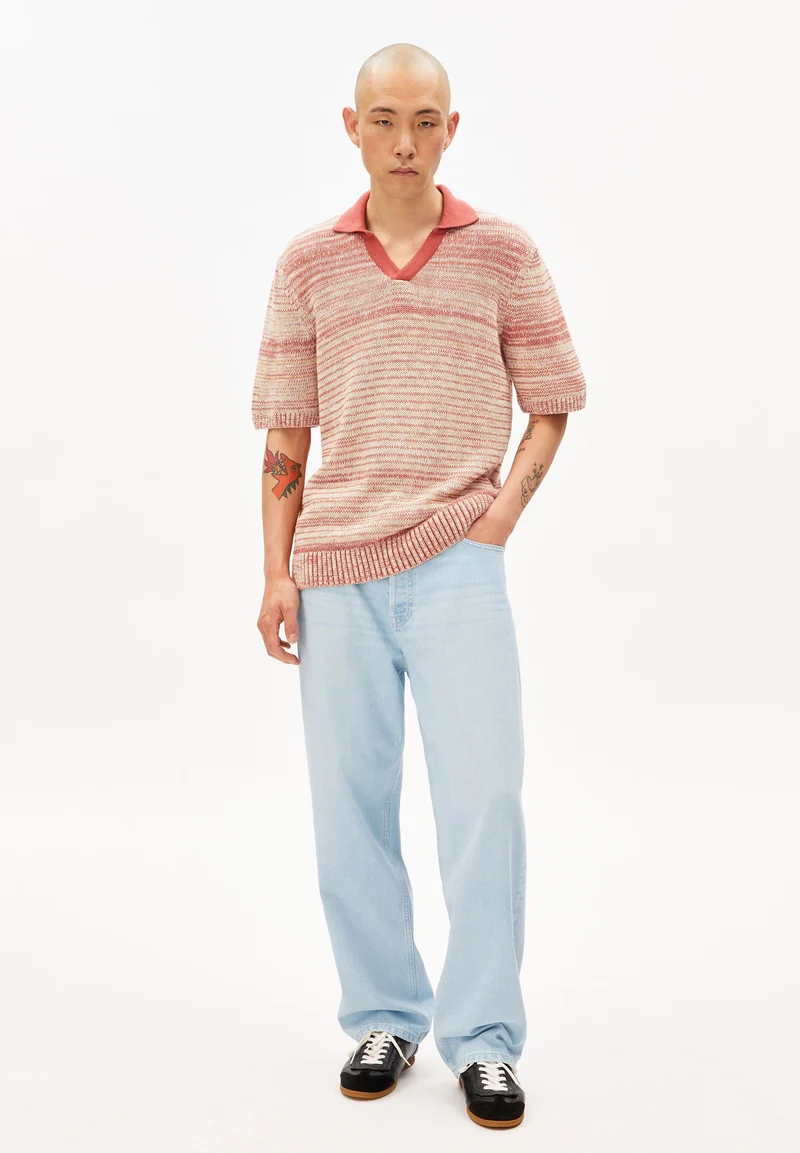 GARN-MIX POLOSHIRT | tabasco red-oatmilk-sunflower