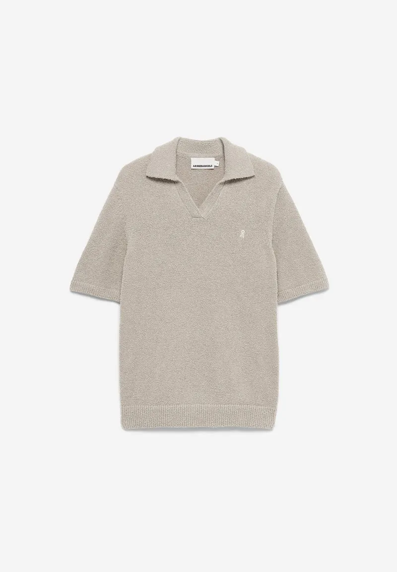BOUCLE STRICKPOLOSHIRT | sandstone