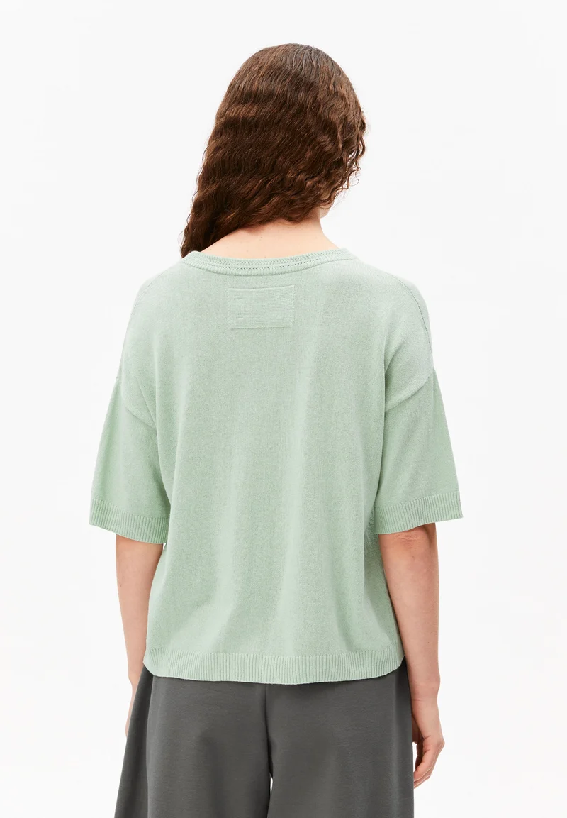 KURZÄRMLIGES LEINEN-MIX STRICKSHIRT | foam