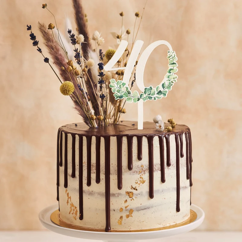 40. Geburtstag Cake Topper - Jubiläum Holzstecker 18 cm
