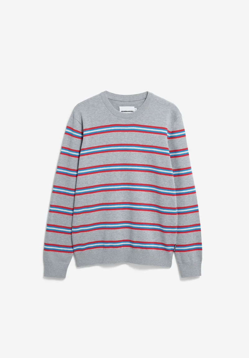 LOUKAA FEINSTRICKPULLOVER | silver melange-mars red