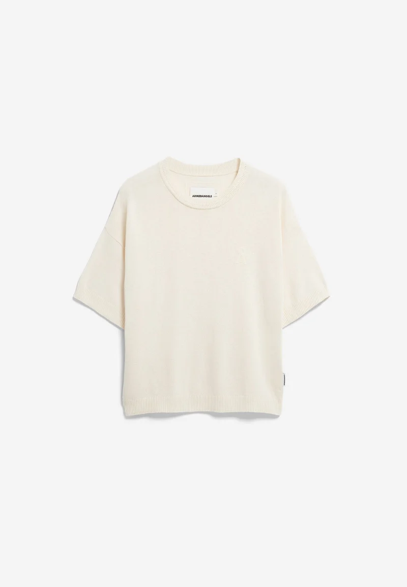 KURZÄRMLIGES LEINEN-MIX STRICKSHIRT | undyed
