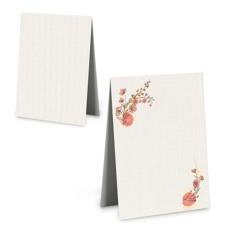 Tischkarten Hochzeit floral 25 Stück beige rot zum Beschriften