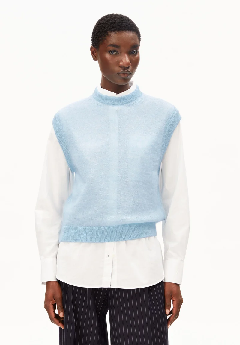 MOHAIR-MIX STRICKPULLUNDER | blue glow