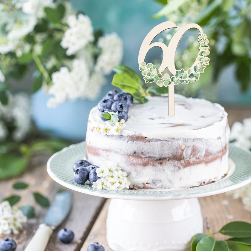 60. Geburtstag Cake Topper - Jubiläum Tortendeko 18 cm