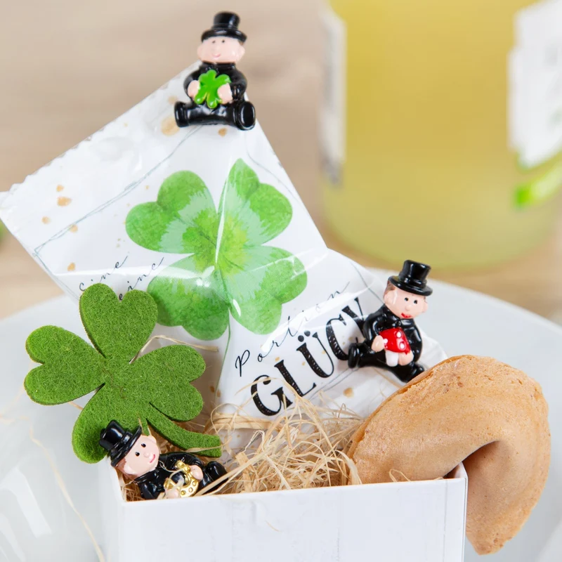 10 Glückskekse Eine Portion Glück – Glücksbringer Gastgeschenk mit Spruch