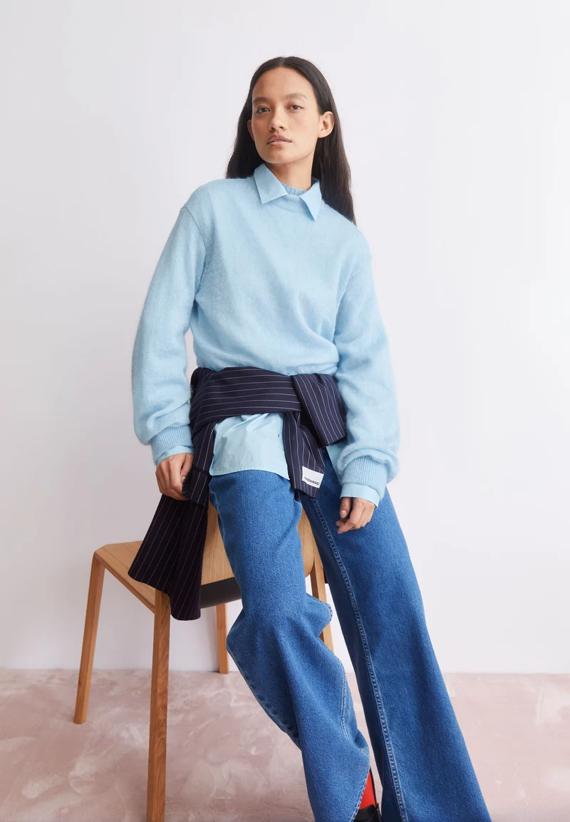 MOHAIR-MIX STRICKPULLOVER | blue glow