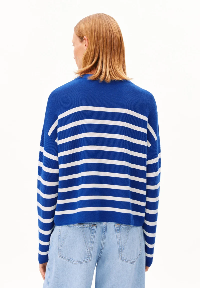 MERINAA GESTREIFTER STRICKPULLOVER | dynamo blue-oatmilk
