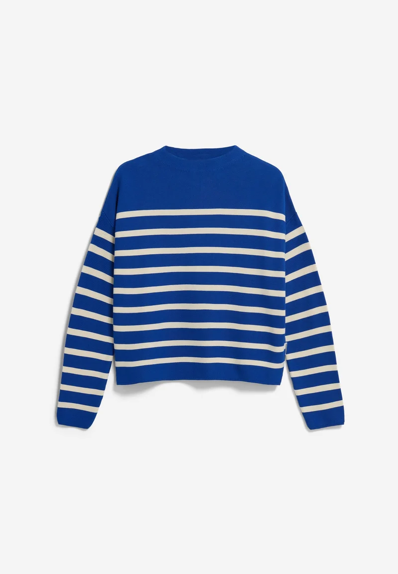 MERINAA GESTREIFTER STRICKPULLOVER | dynamo blue-oatmilk