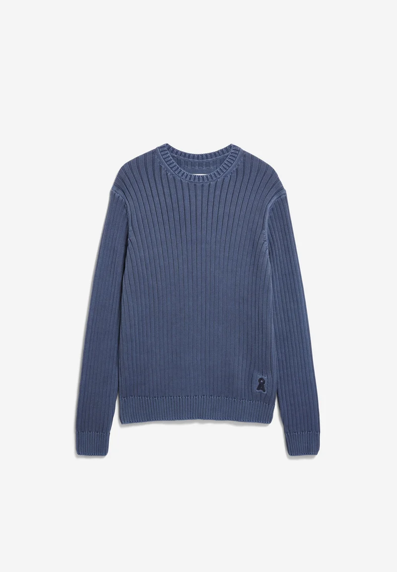 PIGMENT DYE RIPP-STRICKPULLOVER | light tinted navy