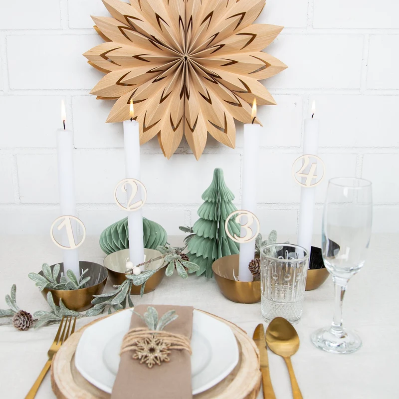 XXL Schneeflocke aus Papier Blume Weihnachtsstern Natur Ø40cm