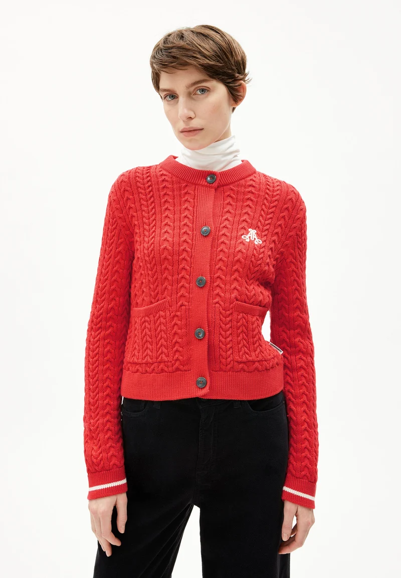 JULIAANAS CABLE STRICKJACKE | candy apple-oatmilk