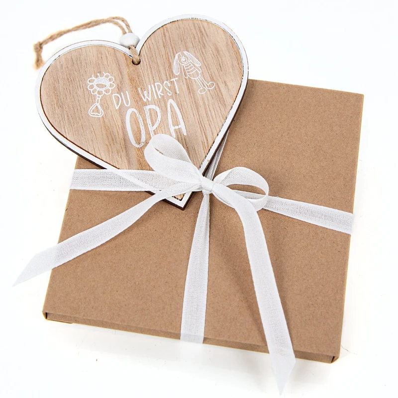 Du wirst Opa Geschenk Schwangerschaft Holzherz Baby Überraschung Großeltern