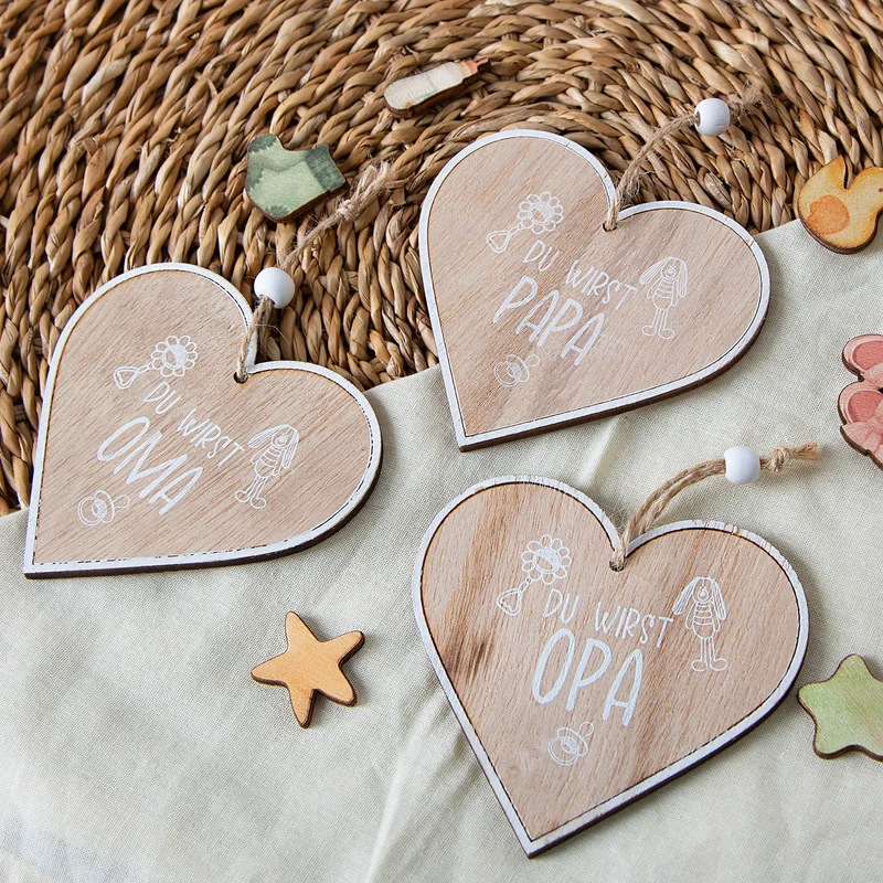 Du wirst Oma Holzherz Schwangerschaft Geschenk Großeltern Baby Überraschung
