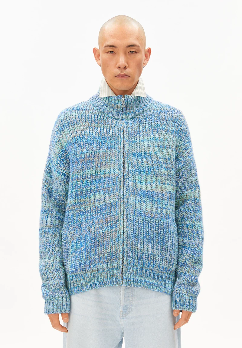 UN-WASTED TROYER-STRICKJACKE | smart lilac-apple neon-dynamo blue