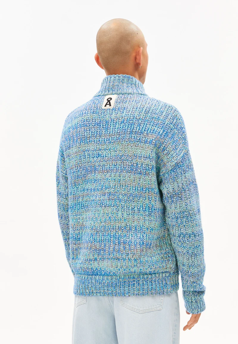 UN-WASTED TROYER-STRICKJACKE | smart lilac-apple neon-dynamo blue