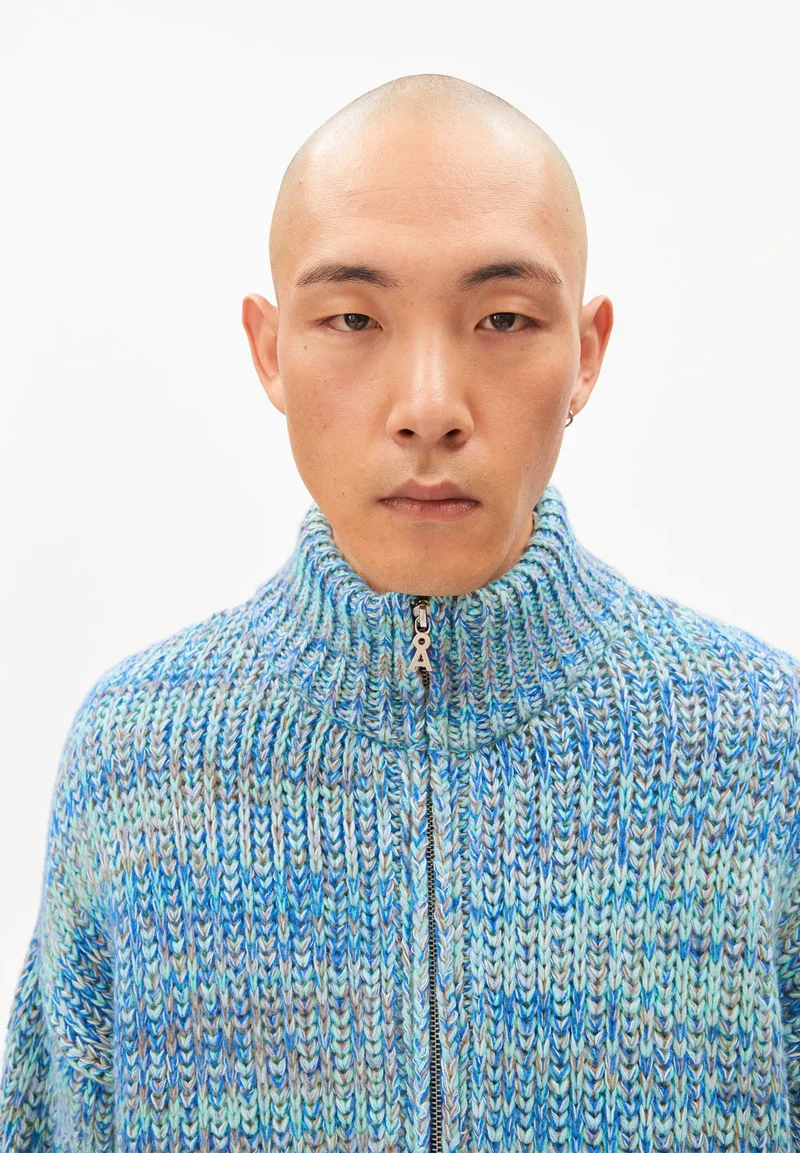 UN-WASTED TROYER-STRICKJACKE | smart lilac-apple neon-dynamo blue