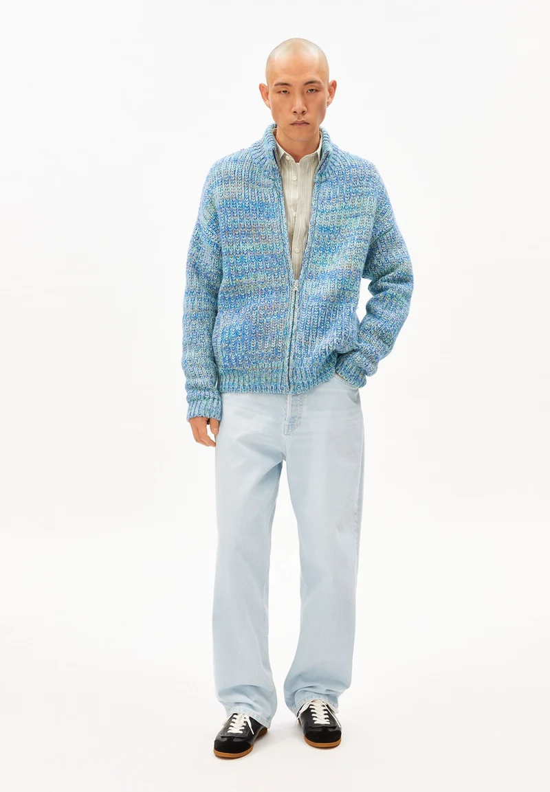 UN-WASTED TROYER-STRICKJACKE | smart lilac-apple neon-dynamo blue