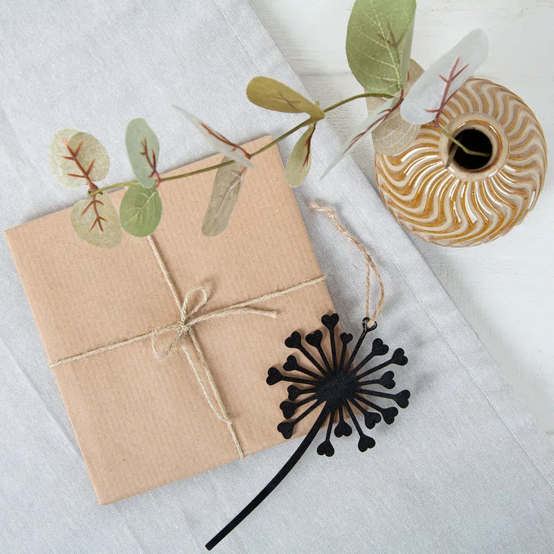 5 Pusteblumen zum Aufhängen schwarz aus Holz Geschenkanhänger 15 cm