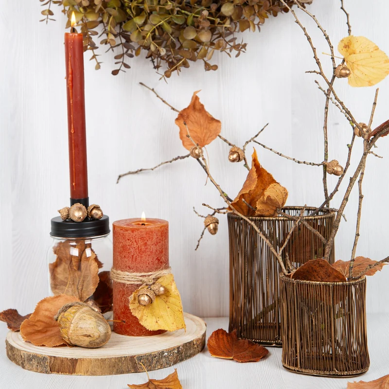4 Stabkerzenhalter schwarz Gold Gläser zum Befüllen Weihnachten Tischdeko 15,5 cm