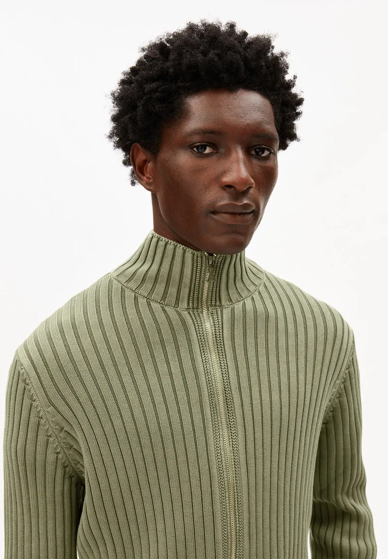 PIGMENT DYE STRICKJACKE | fatigue green