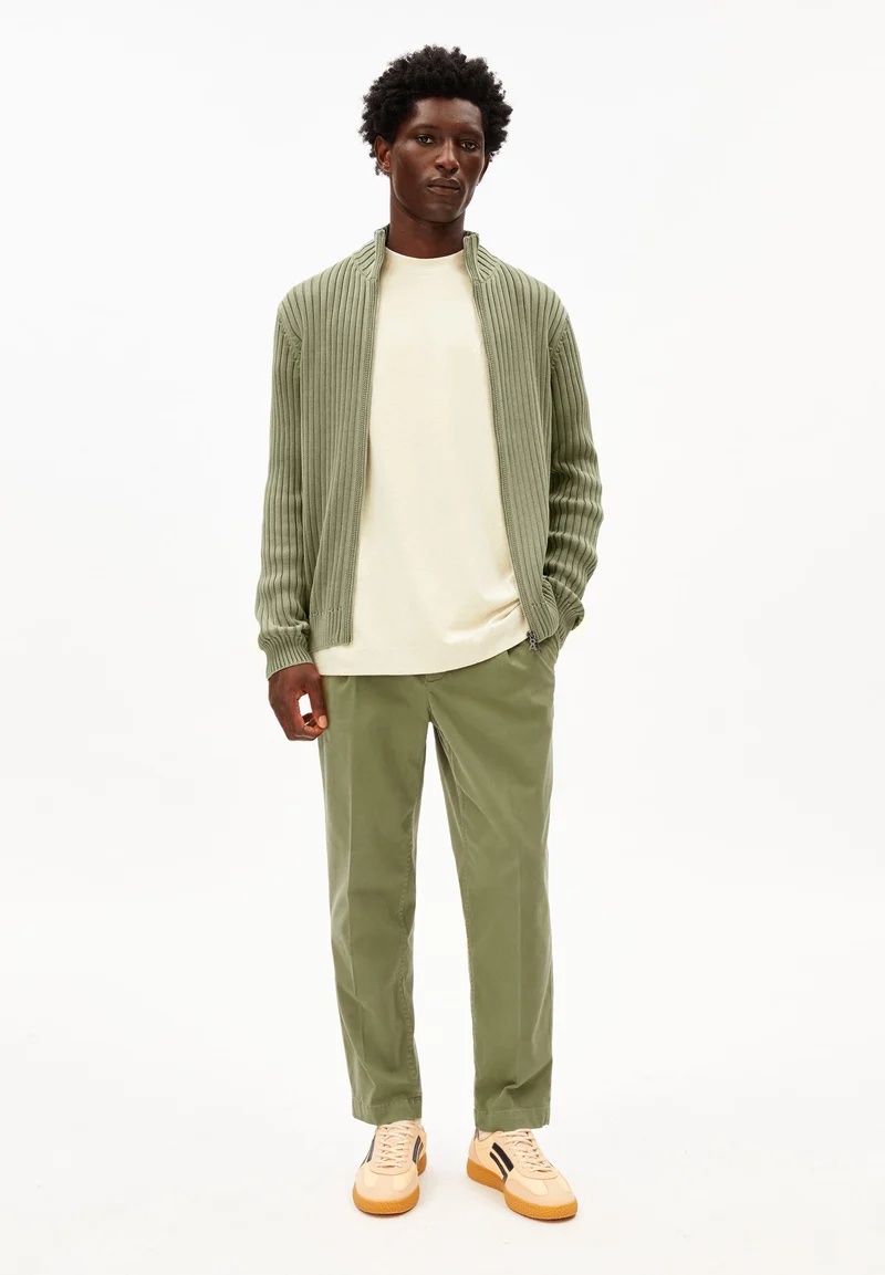 PIGMENT DYE STRICKJACKE | fatigue green
