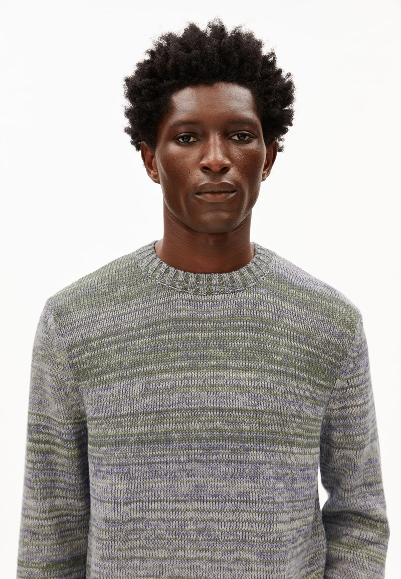 GARN-MIX STRICKPULLOVER | fatigue green-pungent purple
