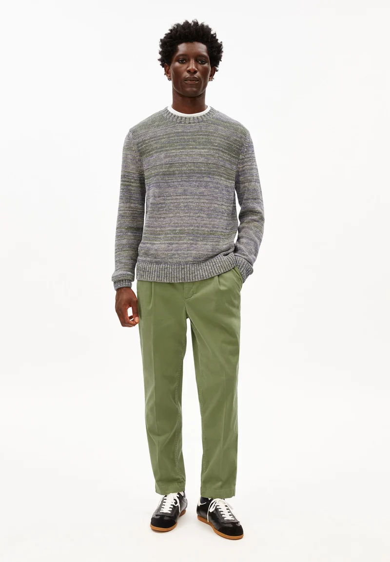 GARN-MIX STRICKPULLOVER | fatigue green-pungent purple
