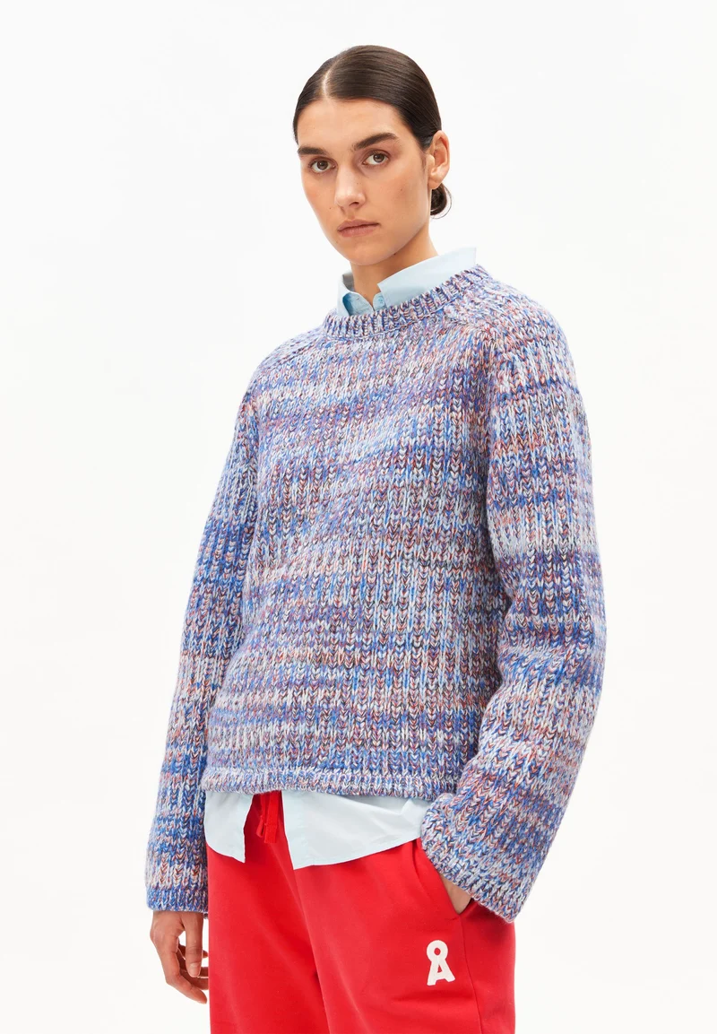UN-WASTED CREW STRICKPULLOVER | dark poppy