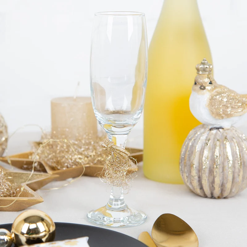 10 Mini Sternschnuppen mit Klebepunkt Gold glitzernd 3 cm