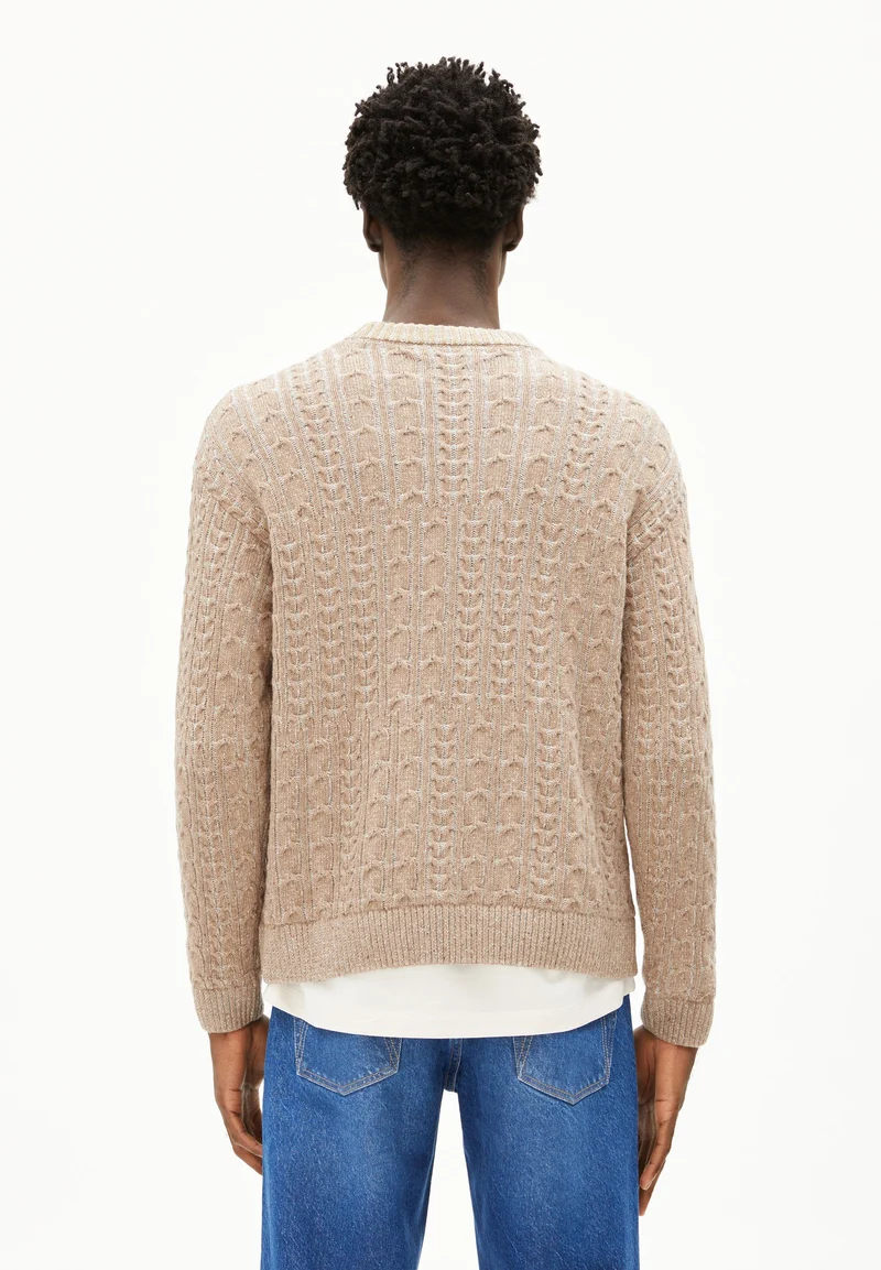 DAAKO STRICKPULLOVER | silver melange tweed-true camel