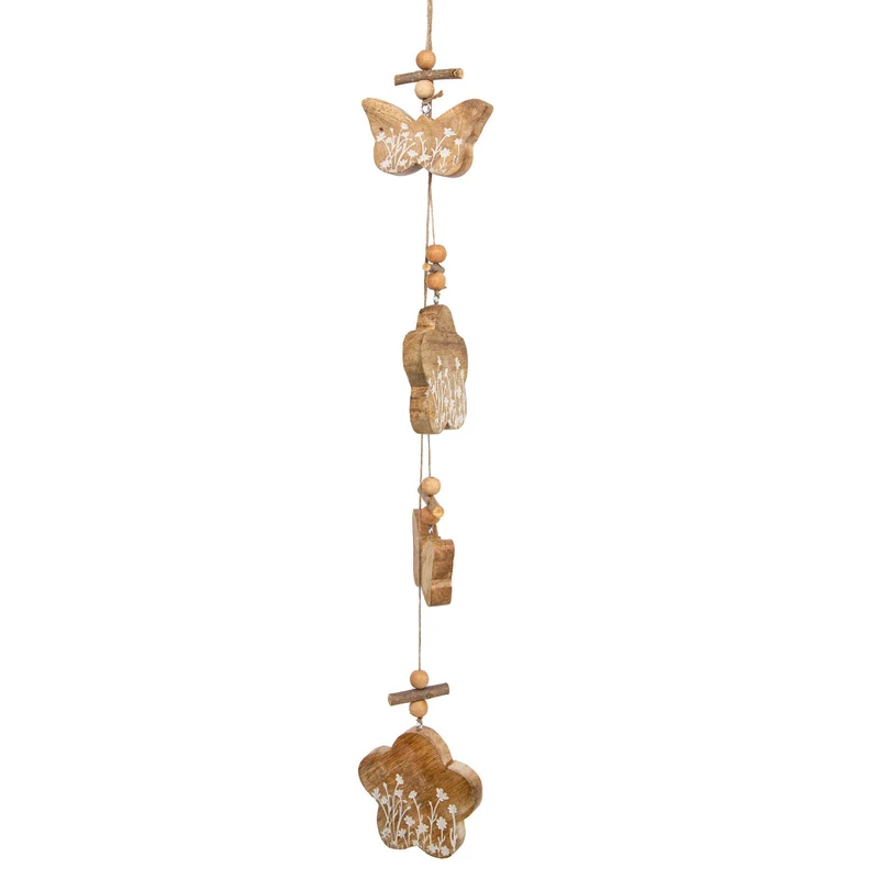 Logbuch-Verlag Blumen Holz Anhänger 80 cm Deko Girlande für Herbst Frühling Sommer aus Massivholz