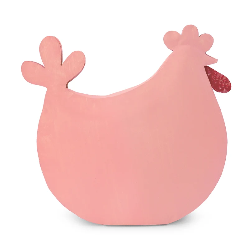 Logbuch-Verlag Metall?Henne Rosa mit Streublumen 13,5x14,5 cm – Verspielte Dekofigur aus Metall, rosa Frühlings? und Osterdeko zum Aufstellen