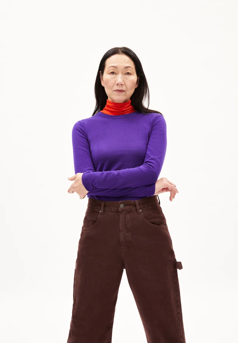 ELDIAA MERINO STRICKPULLOVER | indigo lilac