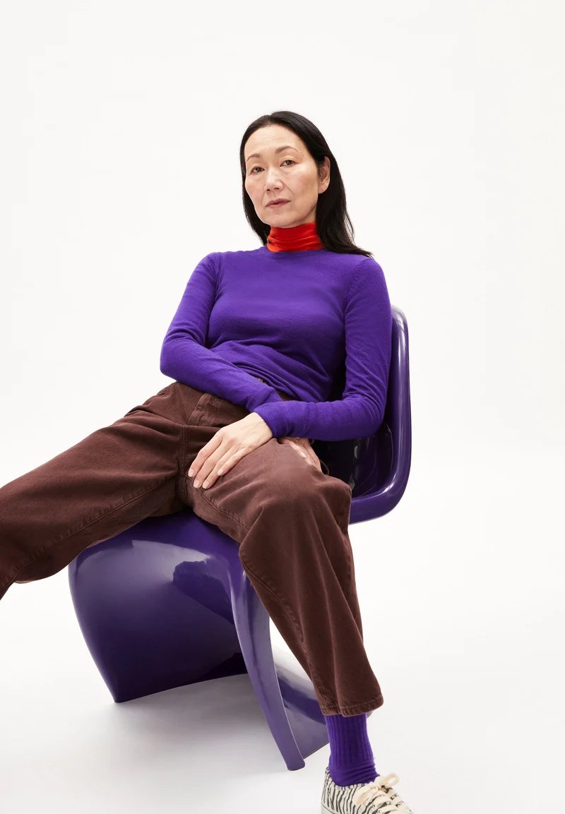 ELDIAA MERINO STRICKPULLOVER | indigo lilac