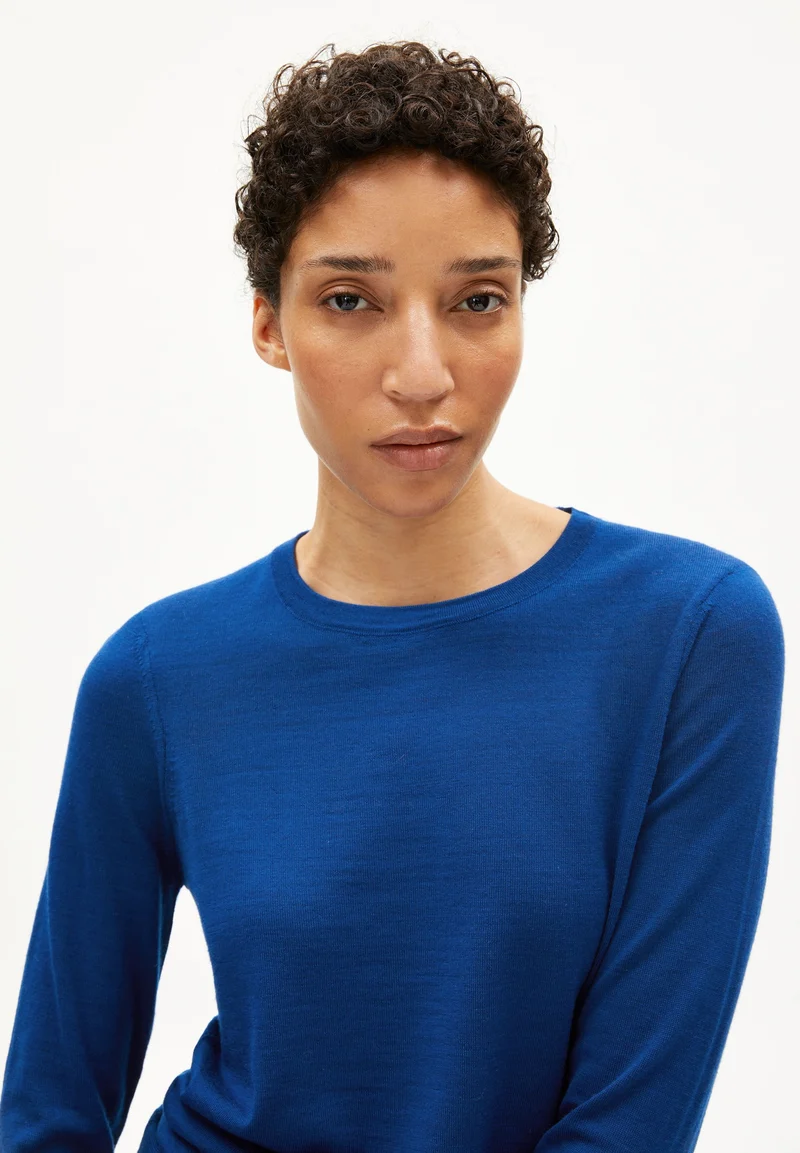 ELDIAA MERINO STRICKPULLOVER | lapis blue