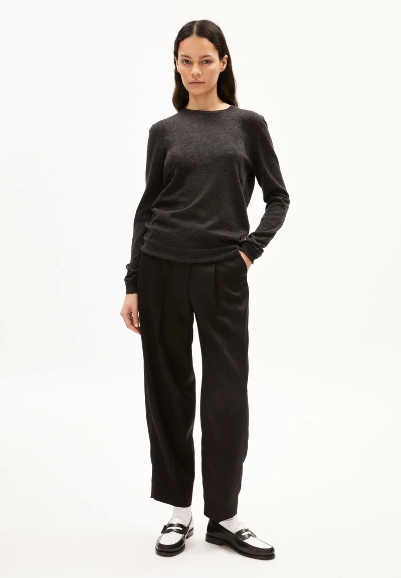 ELDIAA MERINO STRICKPULLOVER | steel melange