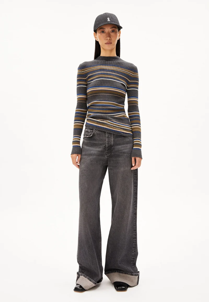 ALAANIA NEW STRIPES | steel melange-faded indigo