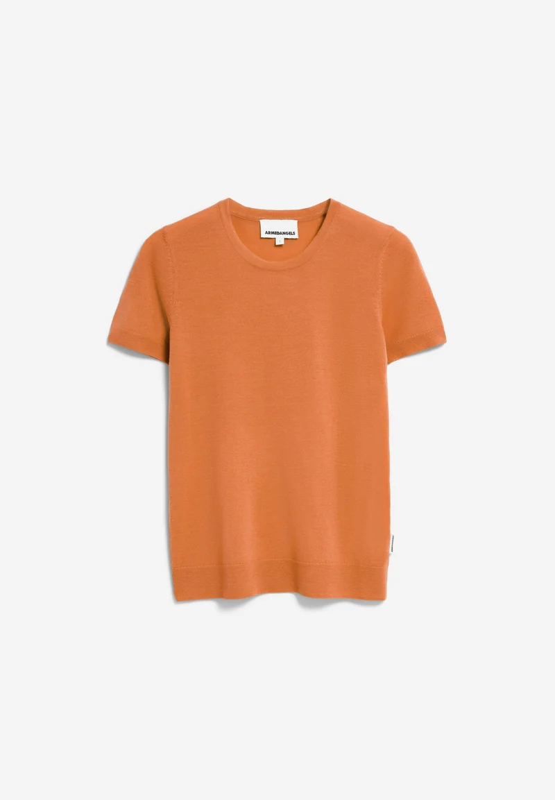 GUILIAA MERINO STRICK T-SHIRT | amberglow