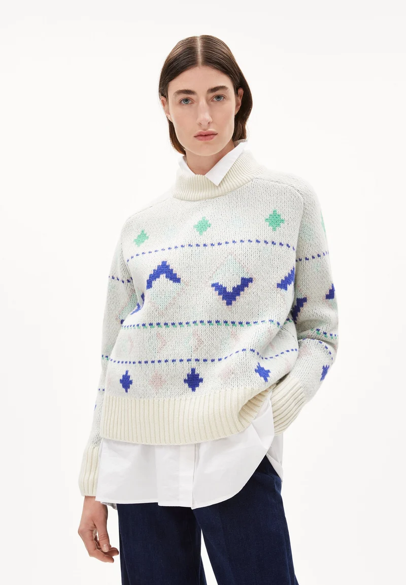 HOLGAA NAIVE FAIRISLE | oatmilk-apple neon