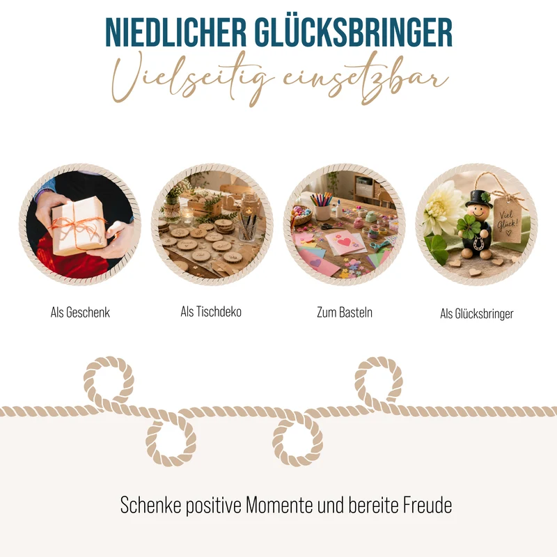 24 kleine Geschenke Glückstaler mit Sprüchen - Glücksbringer 4 cm