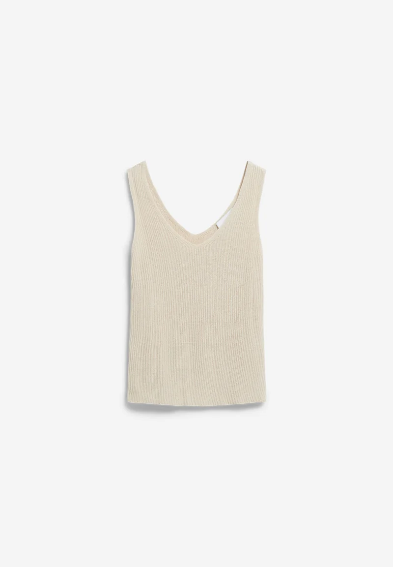 LEINEN-MIX STRICKTOP | raw white